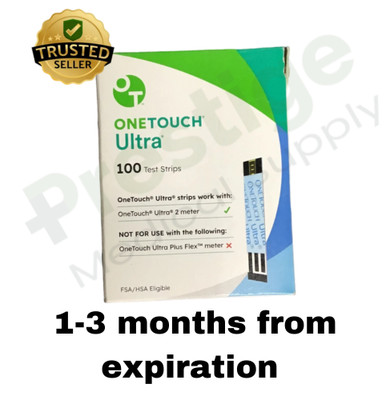 One Touch Ultra 100 Test Strips 1-3 months from exp **USA SELLER** Free Shipping