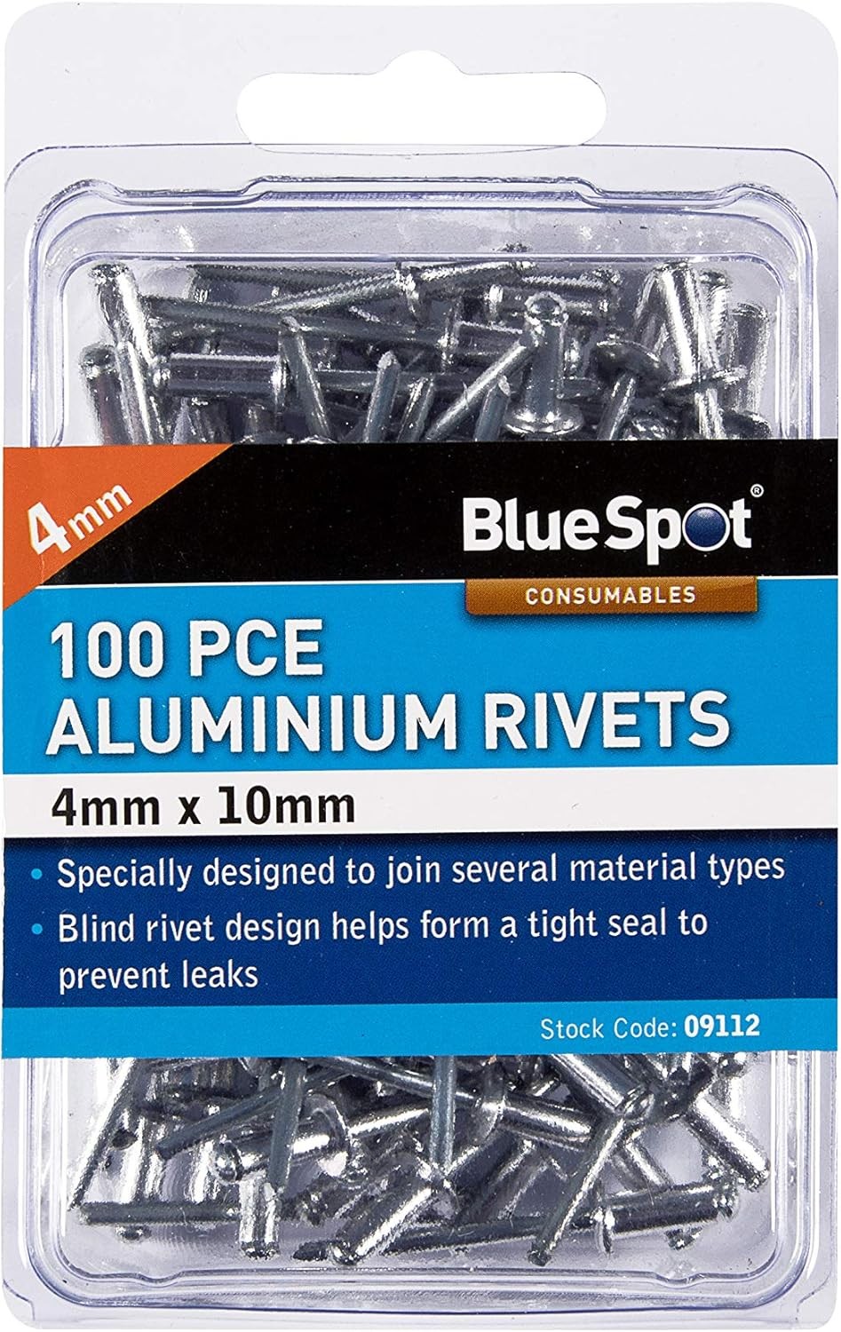 Blue Spot 09112 4 x 100 Piece Rivets