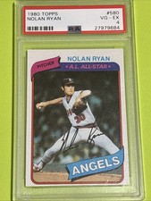 1980 Topps - Nolan Ryan #580 Psa 4 Angels Hall Of Fame Pitcher Nice card For A 4