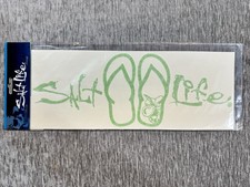 Salt Life Signature Decal 11 Sticker Green Flip Flops Genuine Car Truck Beach Salt Life Signature Decal 11 Sticker Green Flip Flops Genuine Car Truck Beach