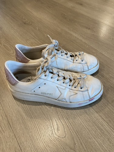Golden Goose Pure Star Glitter Women’s Sneakers Size 37 Made In Italy White Pink