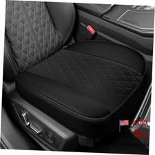 Black Leather Front Car Seat Covers - Car Bottom Seat Cover - Black