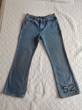 Vintage No Boundaries Jeans 13 Cyber Y2K Low Rise Bootcut Flare Varsity Patch 52
