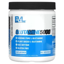 2 X EVLution Nutrition, Glutamine5000, Unflavored, 5,000 mg, 10.58 oz (300 g)