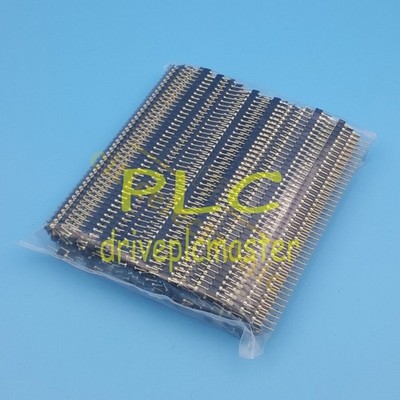 100Pcs Straight 40Pin Male Single Row 2.54mm Gold Plated Round Pin Header Strip