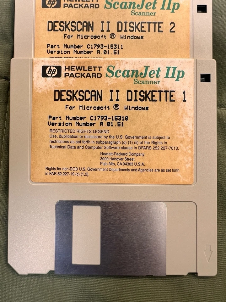 HP ScanJet IIP DeskScan II Software Disketten 1–3 für Windows - Bild 2 von 3