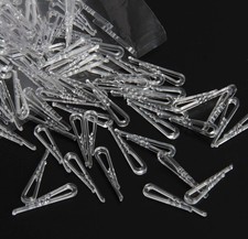 500 PCS U Shape Clear Plastic Alligator Clips Transparent Plastic Shirt Clips...