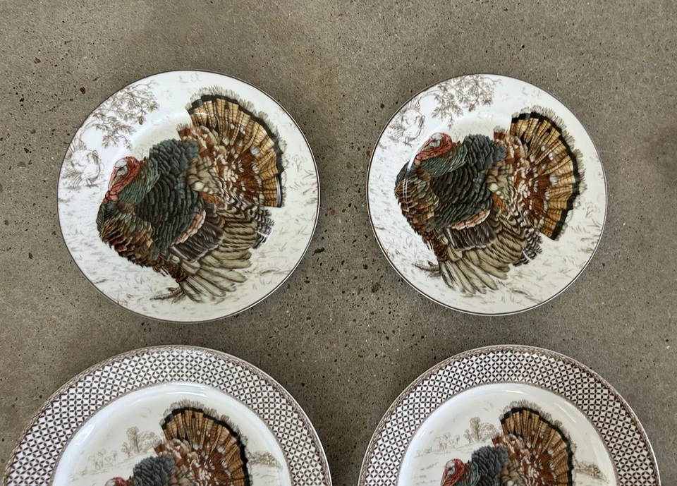 Lote de guardanapos Williams Sonoma Plymouth Gate pratos peru outono ação de graças - Imagem 4 de 4