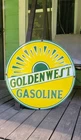 Golden West Gasoline vintage gas porcelain sign