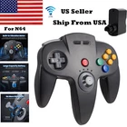 2.4G Wireless N64 Controller Rechargeable Gamedpad w/Rumble Pak for Nintendo 64