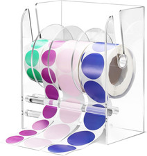 Adjustable Label Dispenser Acrylic Roll Sticker Dispenser Sticker Holder Organiz