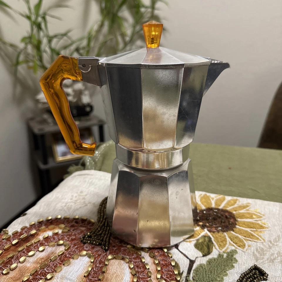 Cafetera/espresso MCM Pezzetti de colección estufa percoladora ámbar lucite Foto 2 de 4