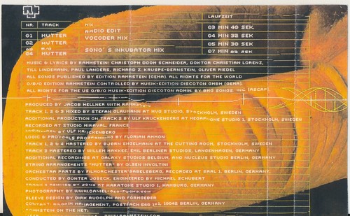 Rammstein Mutter 2002 Maxi-Single Ukraine Licensed Cassette NM rarity - Picture 3 of 4