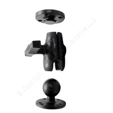 3pc RAM® 1.5" C-Size Ball Mount AMPS Round Button w/ 2.5" Base Single Socket Arm