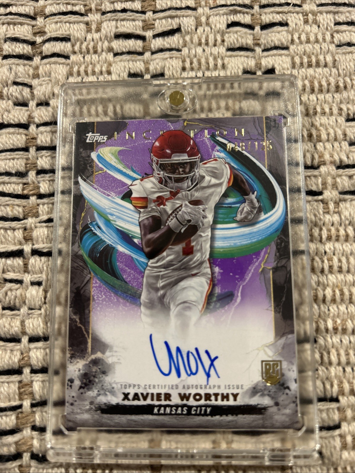 2024 Topps Inception #RA-XW Xavier Worthy Rookie Autographs Purple #/125