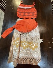Disney Store Deluxe Moana Two Piece Costume for Girls Size 7/8