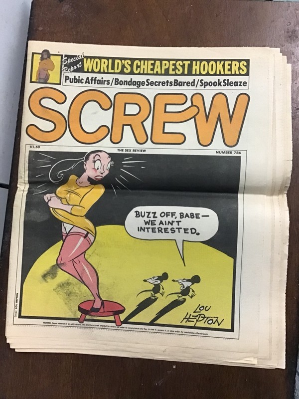 Screw Magazine underground paper 1984 erotica plus NY Action plus Inside News