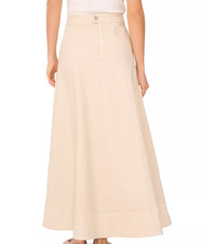 1. State Women's Denim Seamed Maxi Skirt New Ivory Size 8 NWT