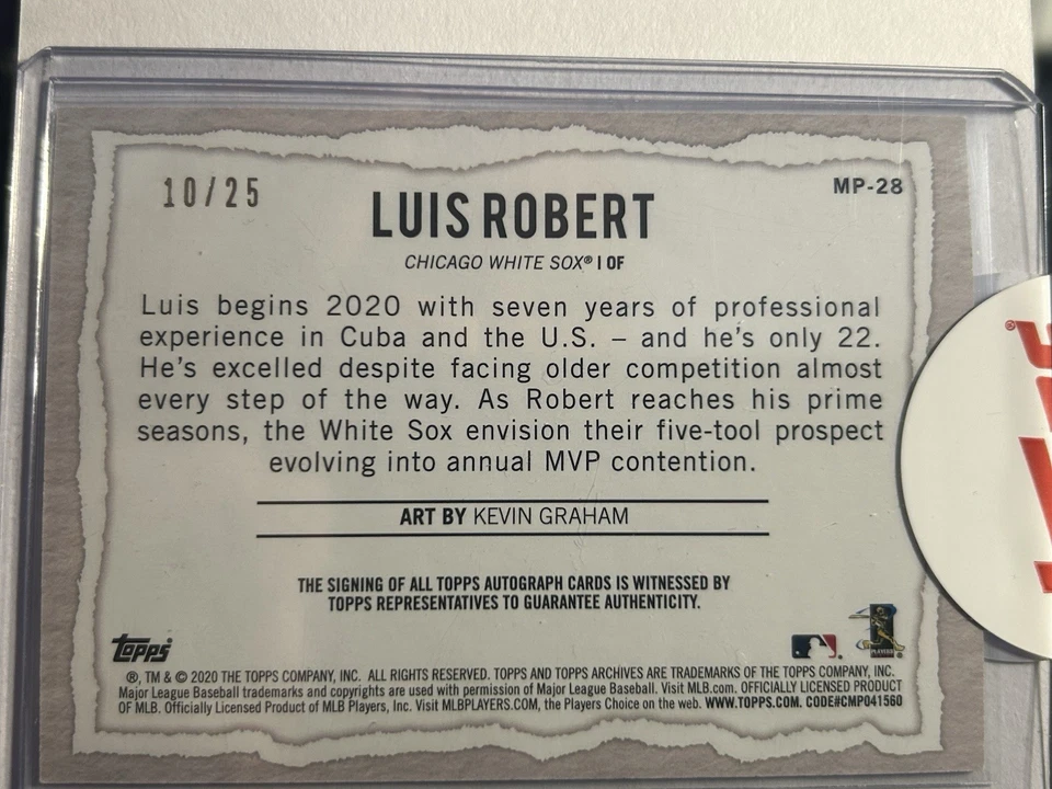 2020 Topps Gallery - Modern Artists Luis Robert #MP-28 Autographs /25 (AU, RC) - Image 2 of 2