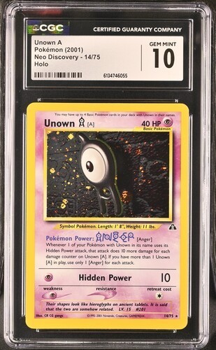 Unown [A] (Unlimited) graded CGC 10 for sale on eBay