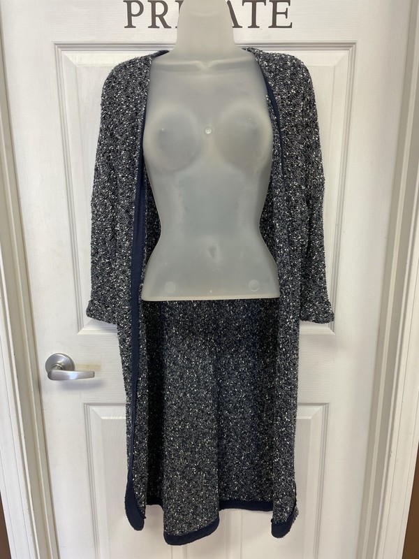 Women's Dolan Small Cotton Blend Dark Blue Cardigan Duster @@