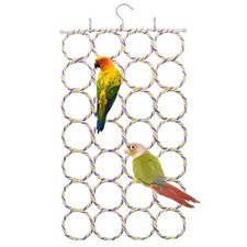 Wontee Bird Rope Climbing Ladder Parrot Hanging Swing Medium, Multicolor