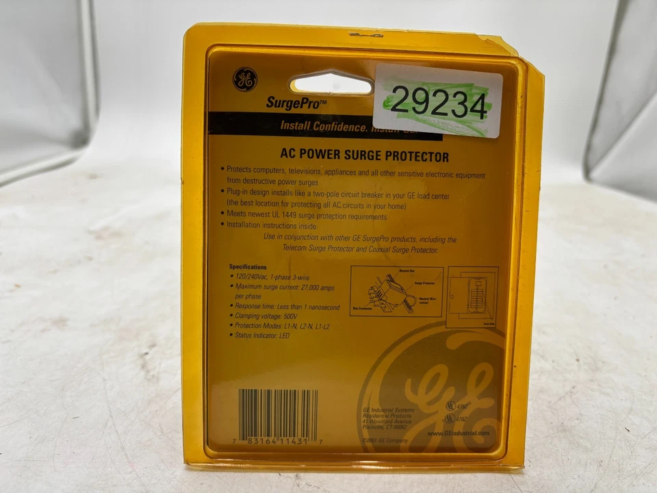 GE Surge Pro THQLSURGE AC Power Surge Protector 120/240vac - Image 3 of 3