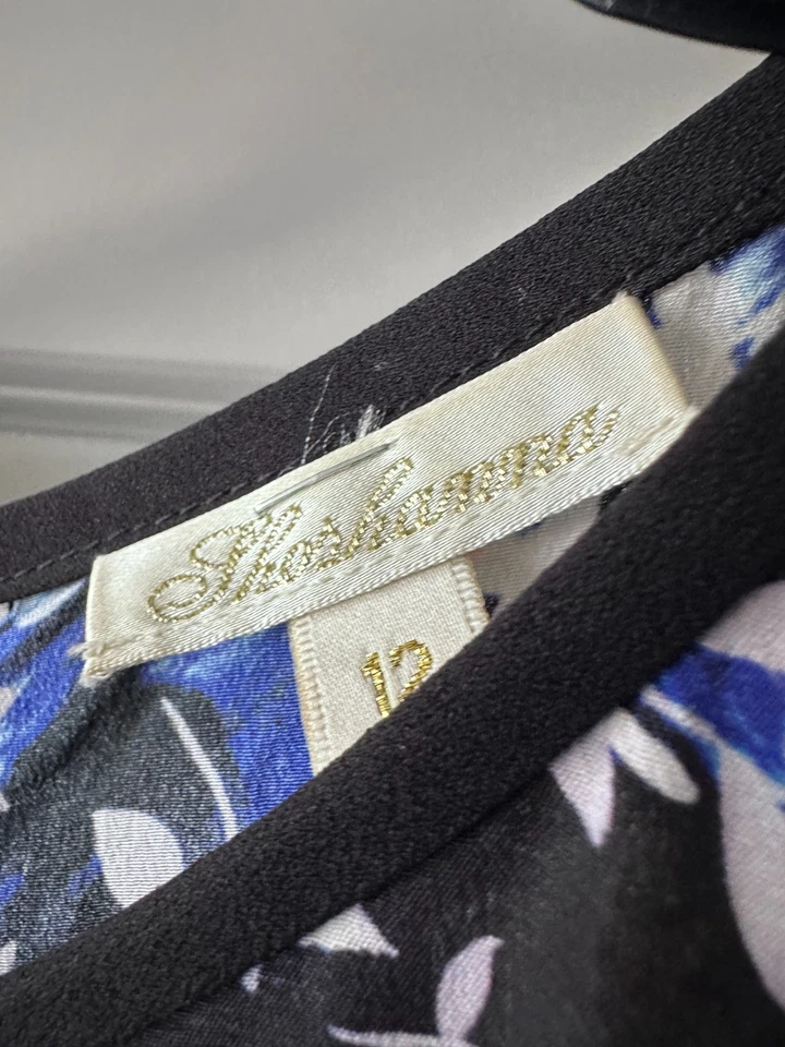 Shoshanna макси с оборками цветочный платье размер 12 шелк - Изображение 3 из 4