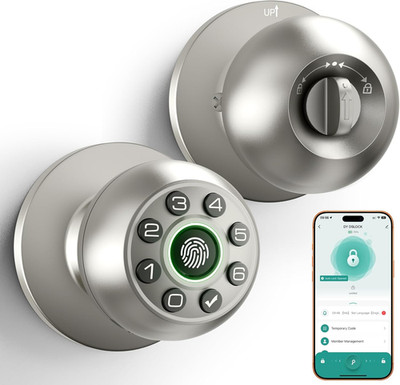 Fingerprint Door Lock - Smart Door Knob, Biometric Door Lock with Keypad Passcod