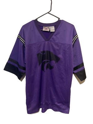 Kansas State Wildcats Powercat Logo Men s Mesh Football Jersey #00 Size  Large