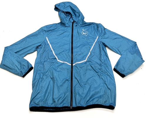 Nike Windbreaker Jacket Windrunner N7 Running Blue Outdoor Men’s M - Afbeelding 1 van 8