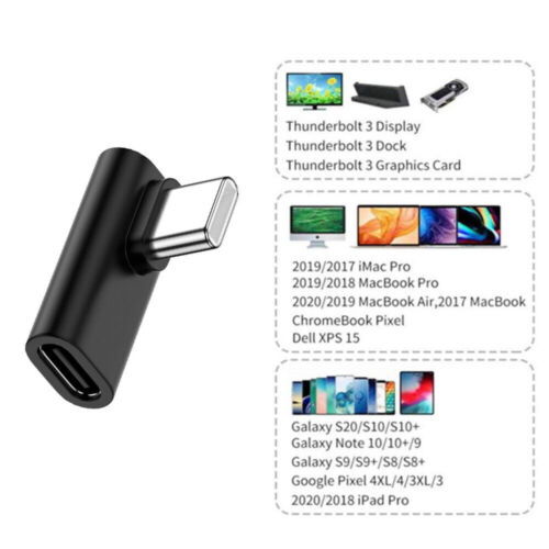 Low Profile 90 Degree Right & Left Angled USB 3.1 Type-C Male to Female - Picture 2 of 7
