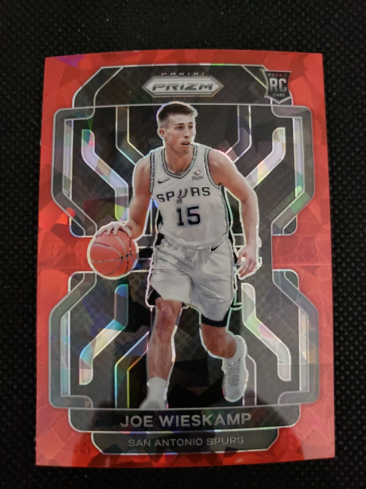 2021-22 Prizm JOE WIESKAMP Red Cracked Ice Parallel RC Rookie #322 Spurs