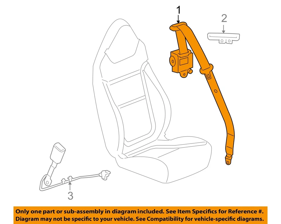 Used Front Right Seat Belt Front fits: 2008 Pontiac Solstice bucket passenger re - Image 3 of 4