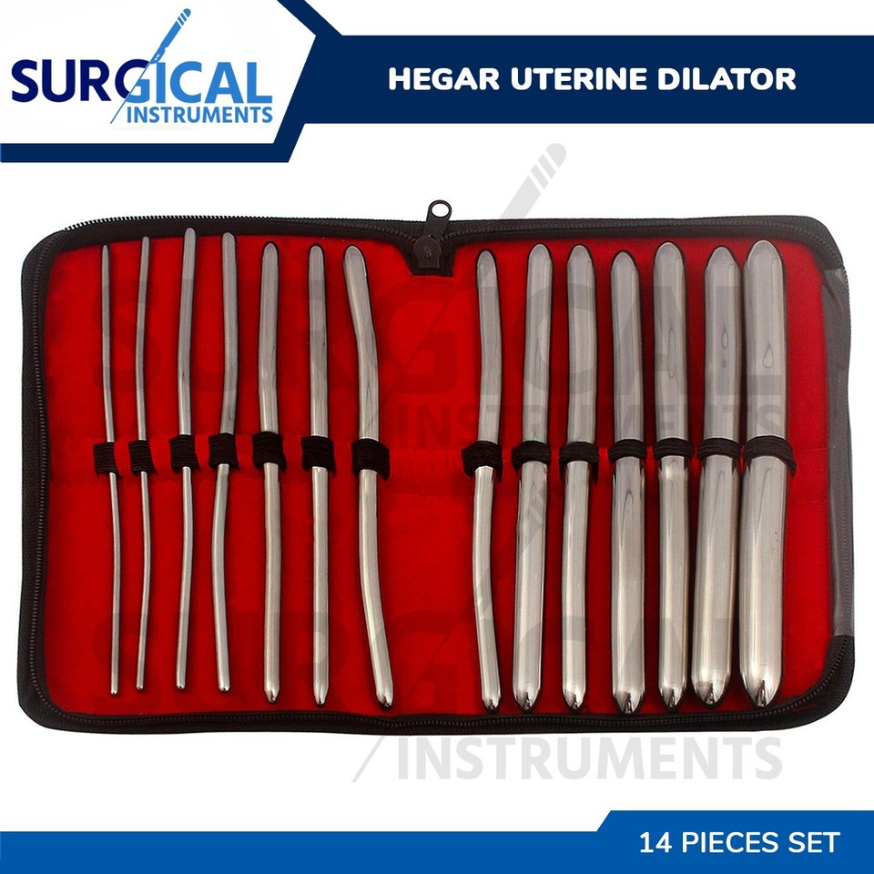 14 Pcs Hegar Uterine Dilator Set Double Ended OB/Gynecology Surgical ...
