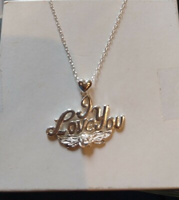 l love you necklace 925 Sterling Silver 18'' chain