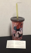 Disney Minnie Mouse Travel Tumbler Drinking Cup with Lid And Straw Red 20oz NEW