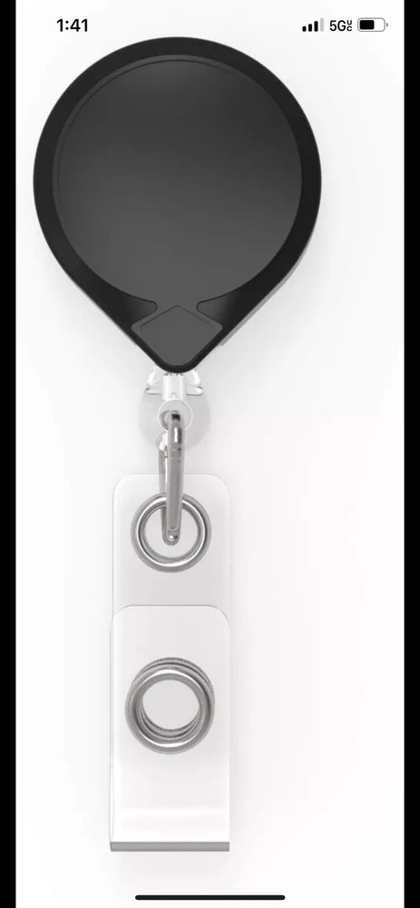 KEY-BAK MINI-BAK Retractable Badge Holder with Swivel Bulldog Clip, Black, 36"
