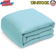 20lbs Queen Size Glass Beads Breathable Weighted Blanket All-Season Comfort New