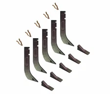 5 - Gannon Scraper Box Shanks w Scarifier Teeth & Clips - H920 , 8075 , K1306