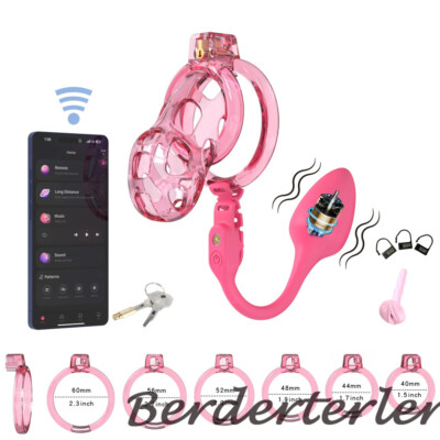 Soft Silicone Chastity Cage with APP Controlled Plug Device Comfortable Cage