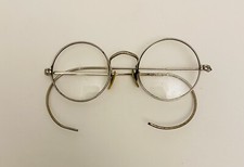 Antique Filigreed Silver Tone Round Eyeglasses/Spectacles Early 20th Century C 