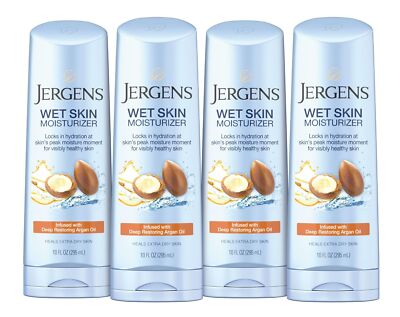 Jergens Wet Skin Moisturizer 40 Fl Oz Restoring Argan Oil In Shower Lotion