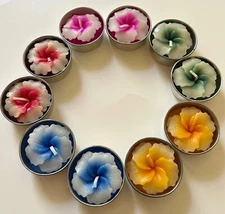 Tealight Thai Candle, Flower Handcraft Decor 10 Pcs Set