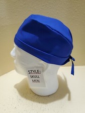 Solid Royal Blue Men's Skull/Chemo Surgical Scrub Hat/Cap Handmade