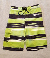 Men's or Boys HANG TEN drawstring lined swim/board shorts size Medium 30" waist