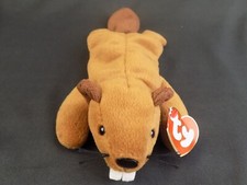 Retired TY Beanie Baby 4016 Bucky the Beaver 3rd Gen Swing  2nd Gen Tush Tags
