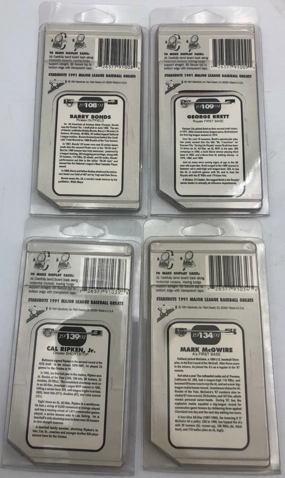 (22) x 1991 Starshots стоячие коллекционные карточки и кнопки бейсбол великие - Изображение 4 из 4