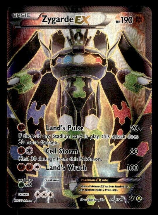 Pokemon Card Zygarde EX 54a/124 Holo  Rare NM
