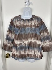 NWT Chico  s 3 XL/16 Women  s Multicolored Button Up Watercolor Abstract Jacket